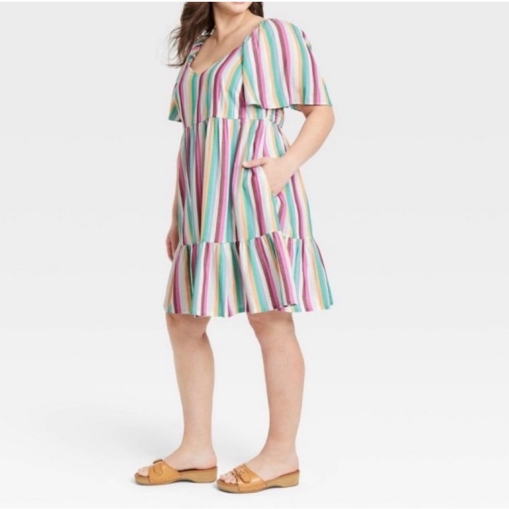 Plus Size New Ava & Viv Multicolor Flutter Summer… - image 2